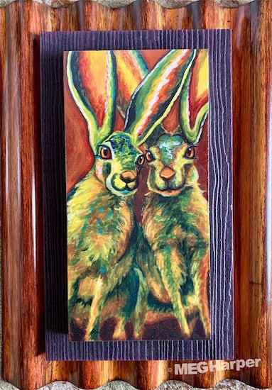 Custom Animal Painting_TIle Print_Honey Bunnies