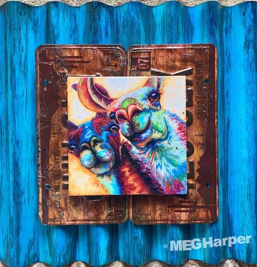 Custom Animal Painting_Tile Print_Dolly Llamas
