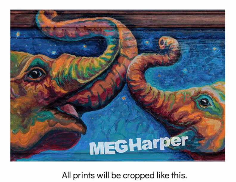 Custom Animal Painting_Elephants_2 Trunk 2 Care