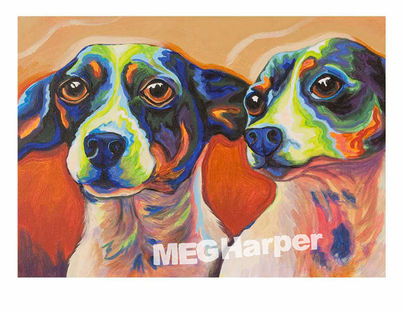Custom Pet Portrait_Dog_Green Apple Pups