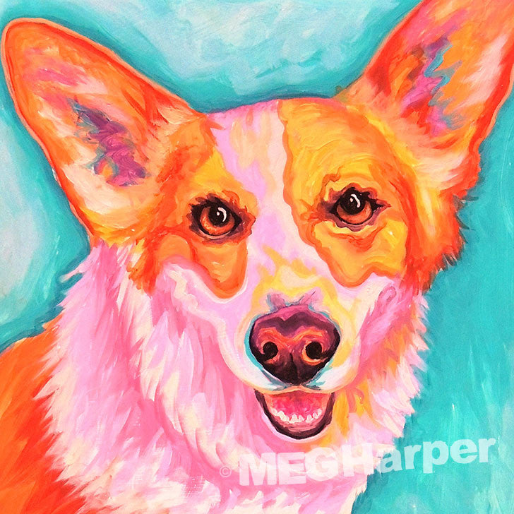 Custom Pet Portrait_Dog_Rock Star Corgi
