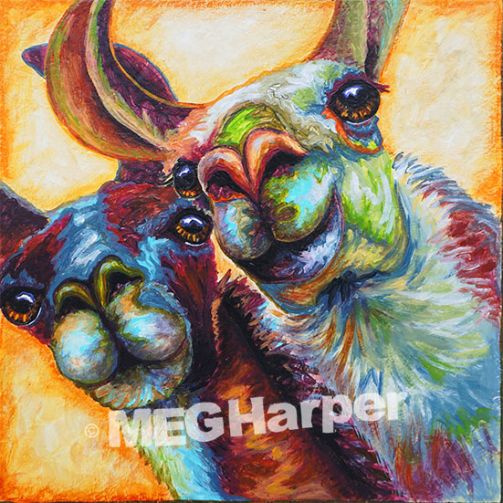 Custom Animal Painting_Llamas_Dolly Llamas
