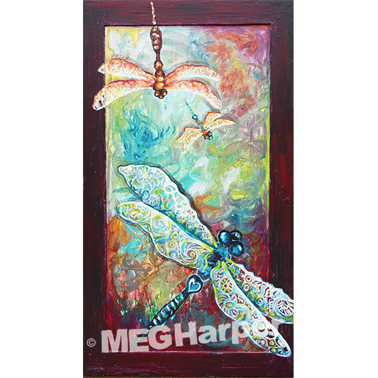 Custom Animal Painting_Dragonflies_Dragonfly Triptych