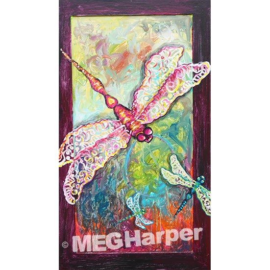 Custom Animal Painting_Dragonflies_Dragonfly Triptych