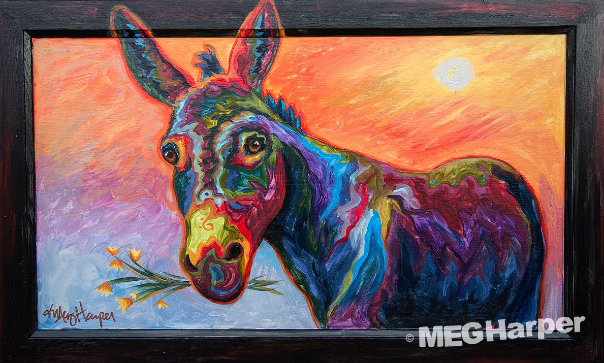 Custom Animal Painting_Donkey_Eat Dessert First