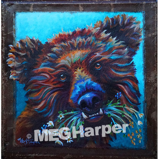 Custom Animal Painting_Bear_Flower Power