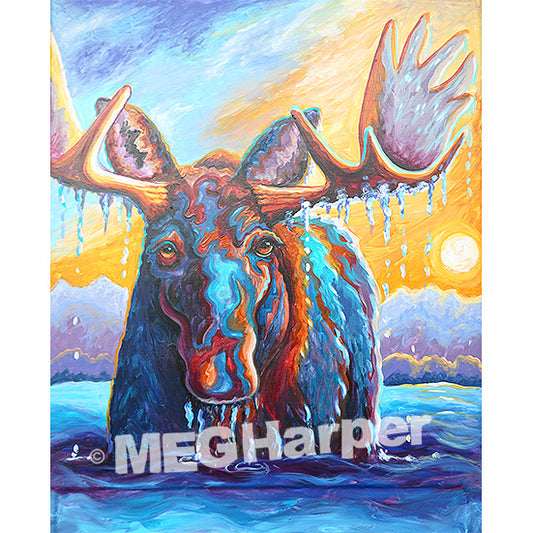 Custom Animal Painting_Moose_You're In Deep
