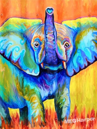 Custom Animal Painting_Elephant_Baby Love