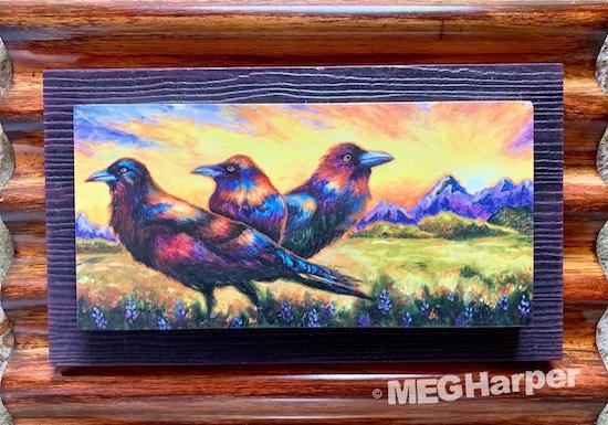 Custom Animal Painting_Tile Print_Hangin' with My Crow-nees