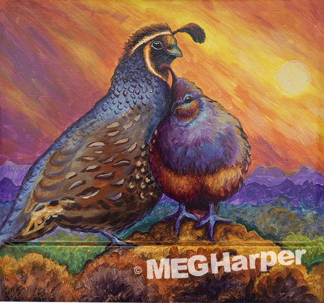 Custom Animal Painting_Quail_Lean on Me