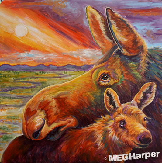 Custom Animal Painting_Moose_Love is the answer