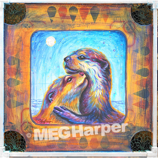 Custom Animal Painting_Otter_Otterly Romantic