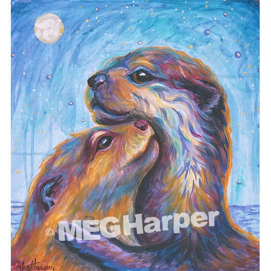 Custom Animal Painting_Otter_Otterly Romantic