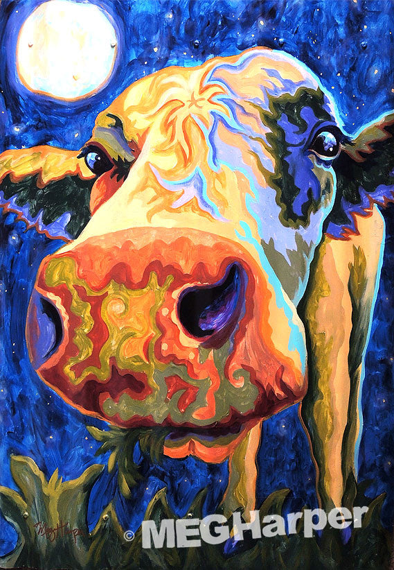 Custom Animal Painting_Cow_The New Moo Light