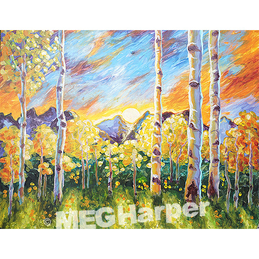 Custom Landscape Painting_Trees_Aspen Glo