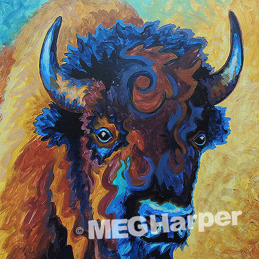 Custom Animal Painting_Buffalo_Blue Jean Bison