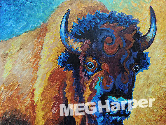 Custom Animal Painting_Buffalo_Blue Jean Bison