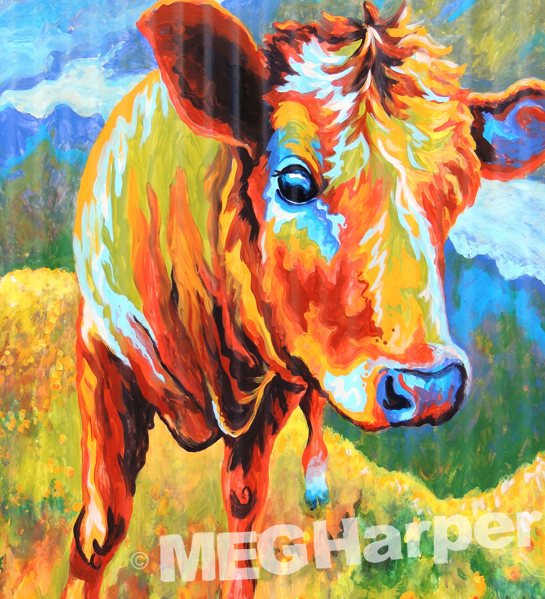 Custom Animal Paintig_Cow_Calf and Half