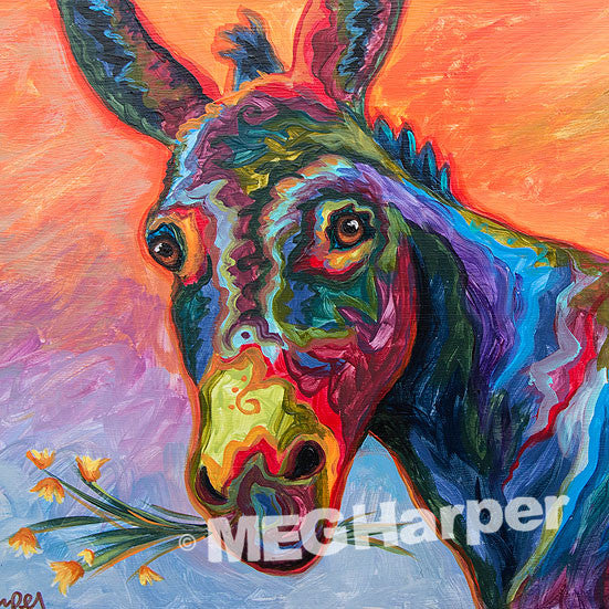 Custom Animal Painting_Donkey_Eat Dessert First