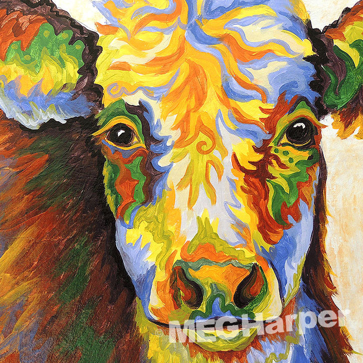 Custom Animal Painting_Cow_Left Handed Bovine