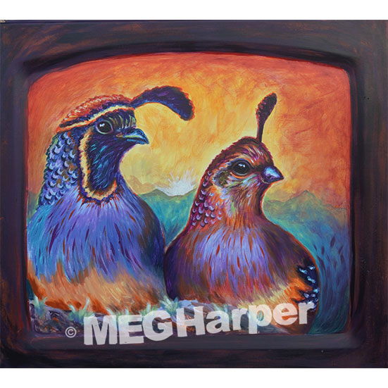 Custom Animal Painting_Quail_Nestled in Love