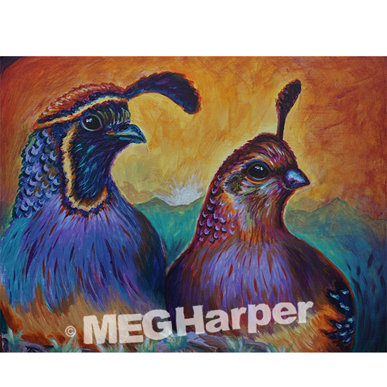 Custom Animal Painting_Quail_Nestled in Love