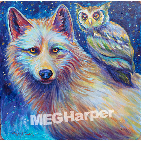 Custom Animal Painting_Wolf_Owl Back You Up