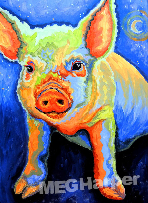 Custom Animal Painting_Pig_Pig Sky 2nite Sailors Delight