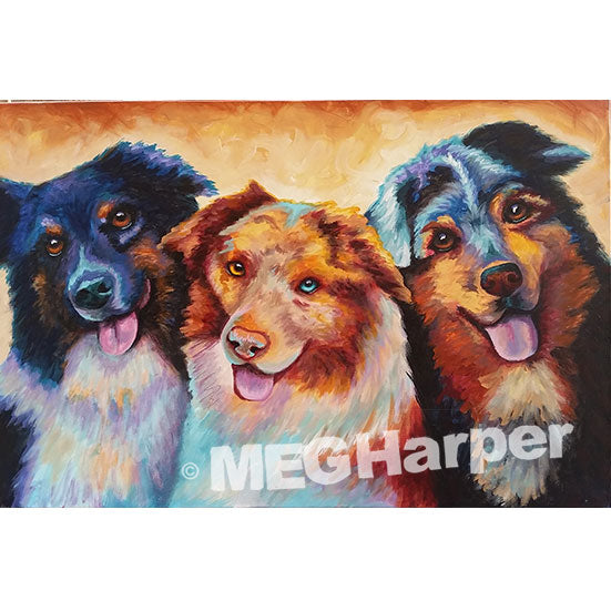 Custom Pet Portrait_Dog_Tres Amigos