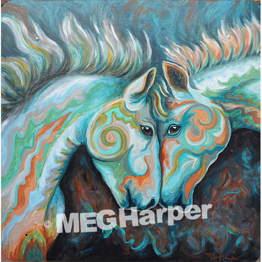 Custom Animal Painting_Horses_2 Hearts That Beat as One